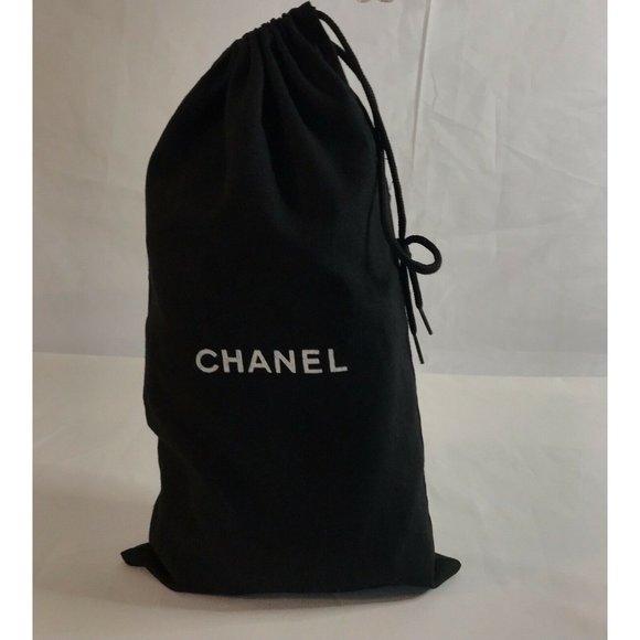 Chanel Storage Drawstring Dust Bag Cotton Black 13" x 7.5" - Picture 2 of 3
